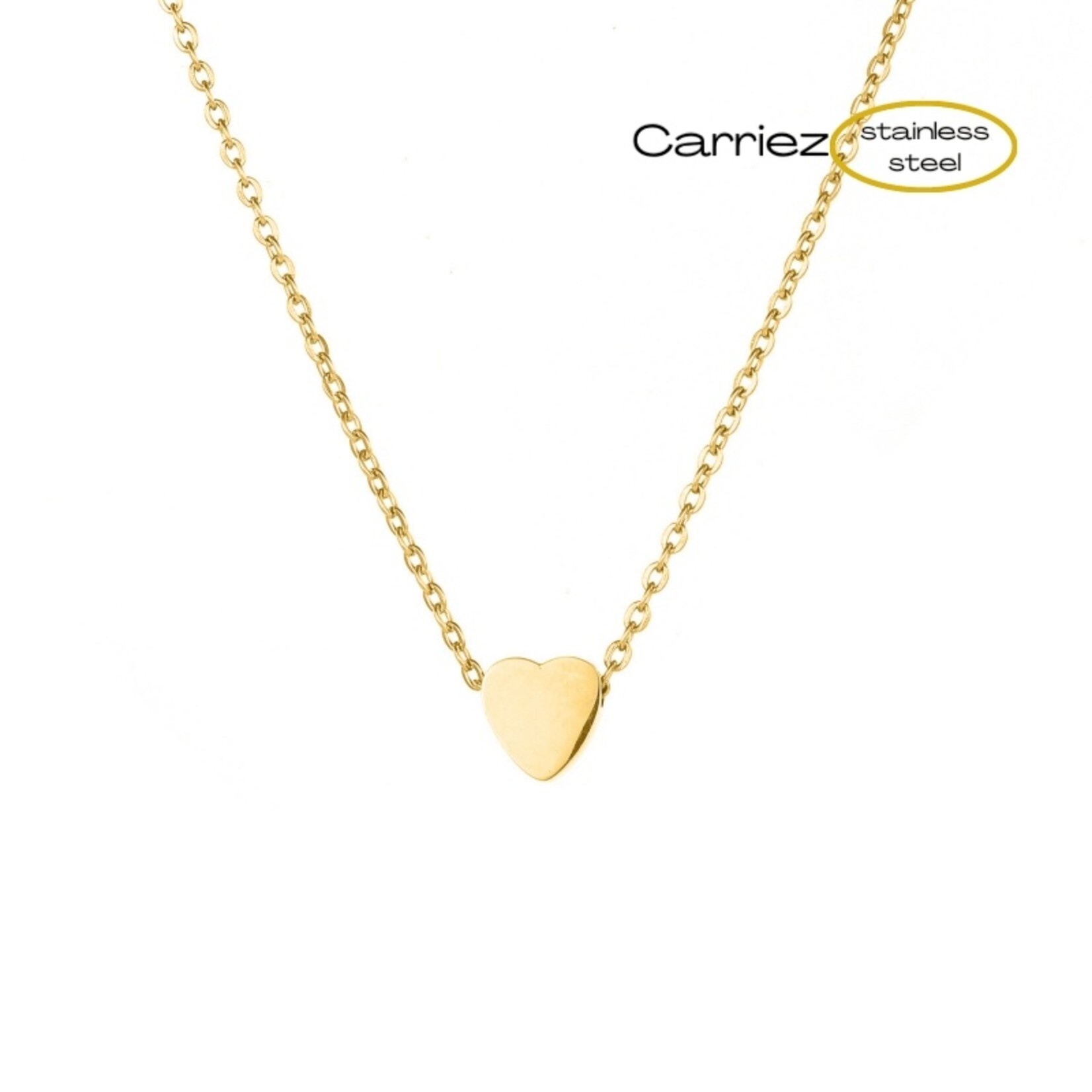 Carriez Mini hart ketting in goud of zilver - stainless steel