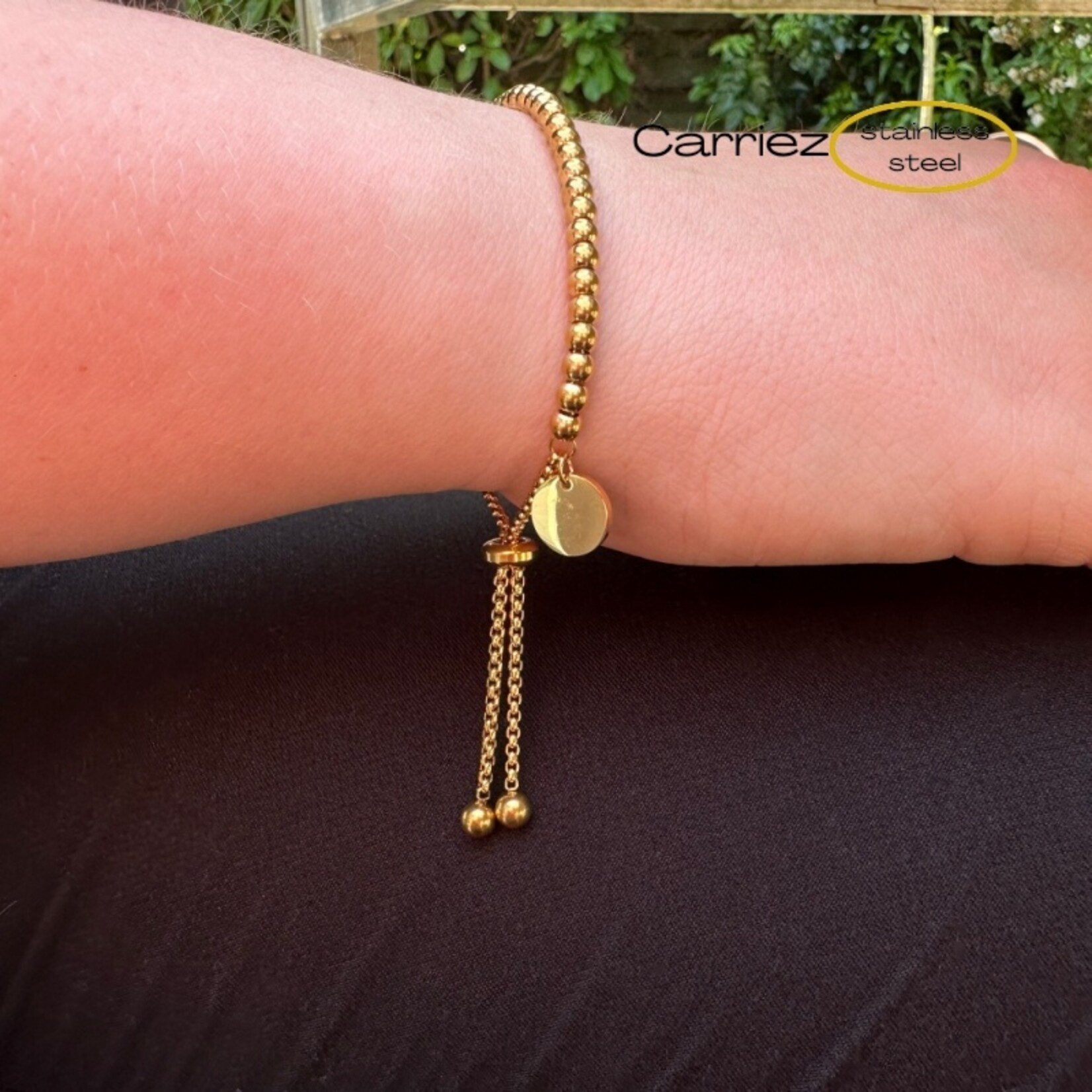 Carriez bolletjes slider armband goud of zilver - stainless steel