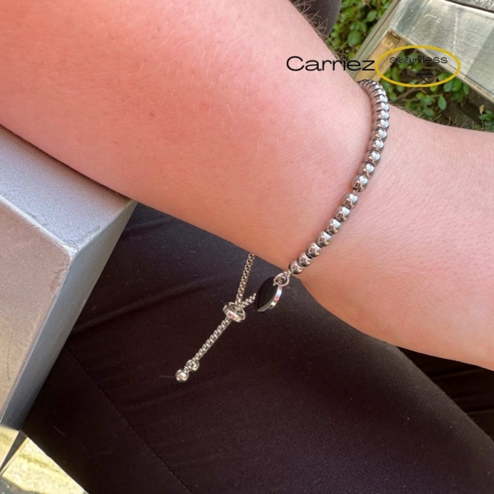 Carriez bolletjes slider armband goud of zilver - stainless steel