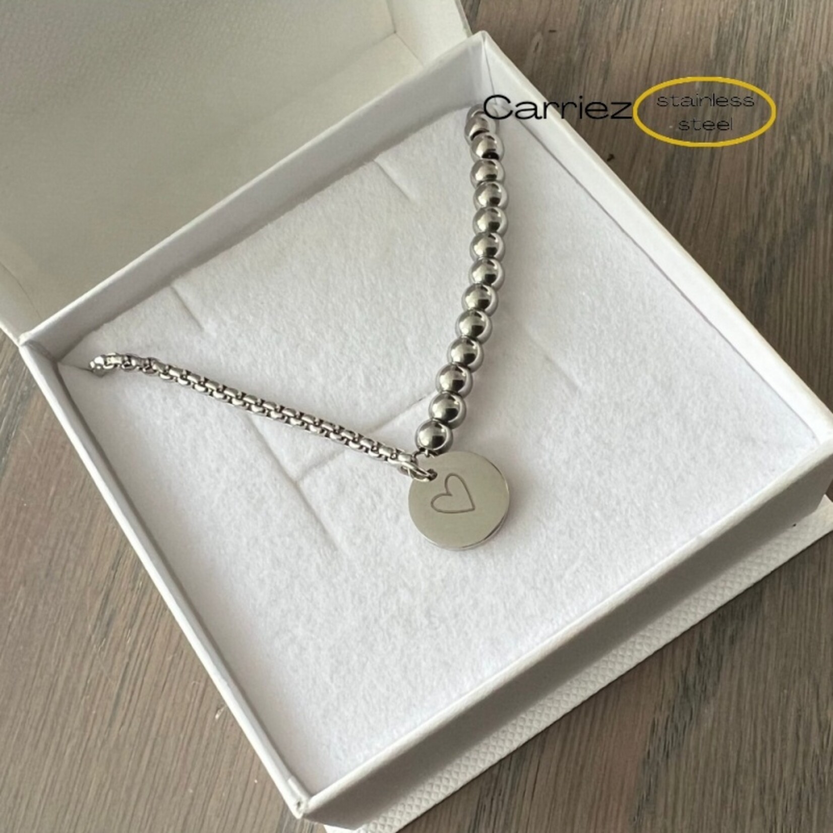 Carriez bolletjes slider armband goud of zilver - stainless steel