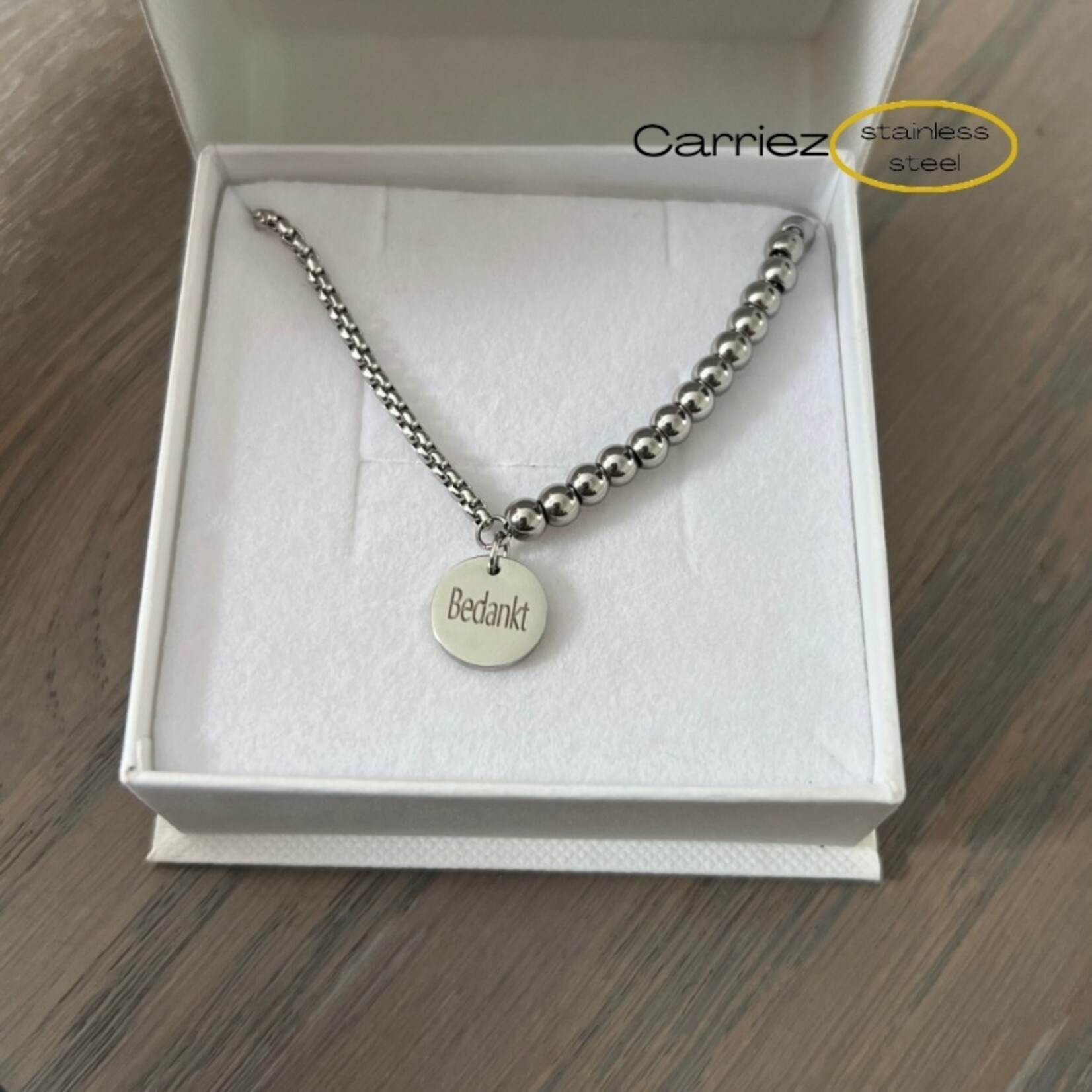 Carriez bolletjes slider armband goud of zilver - stainless steel