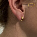 Carriez 4 mm brede huggie hoops   - 925 zilver