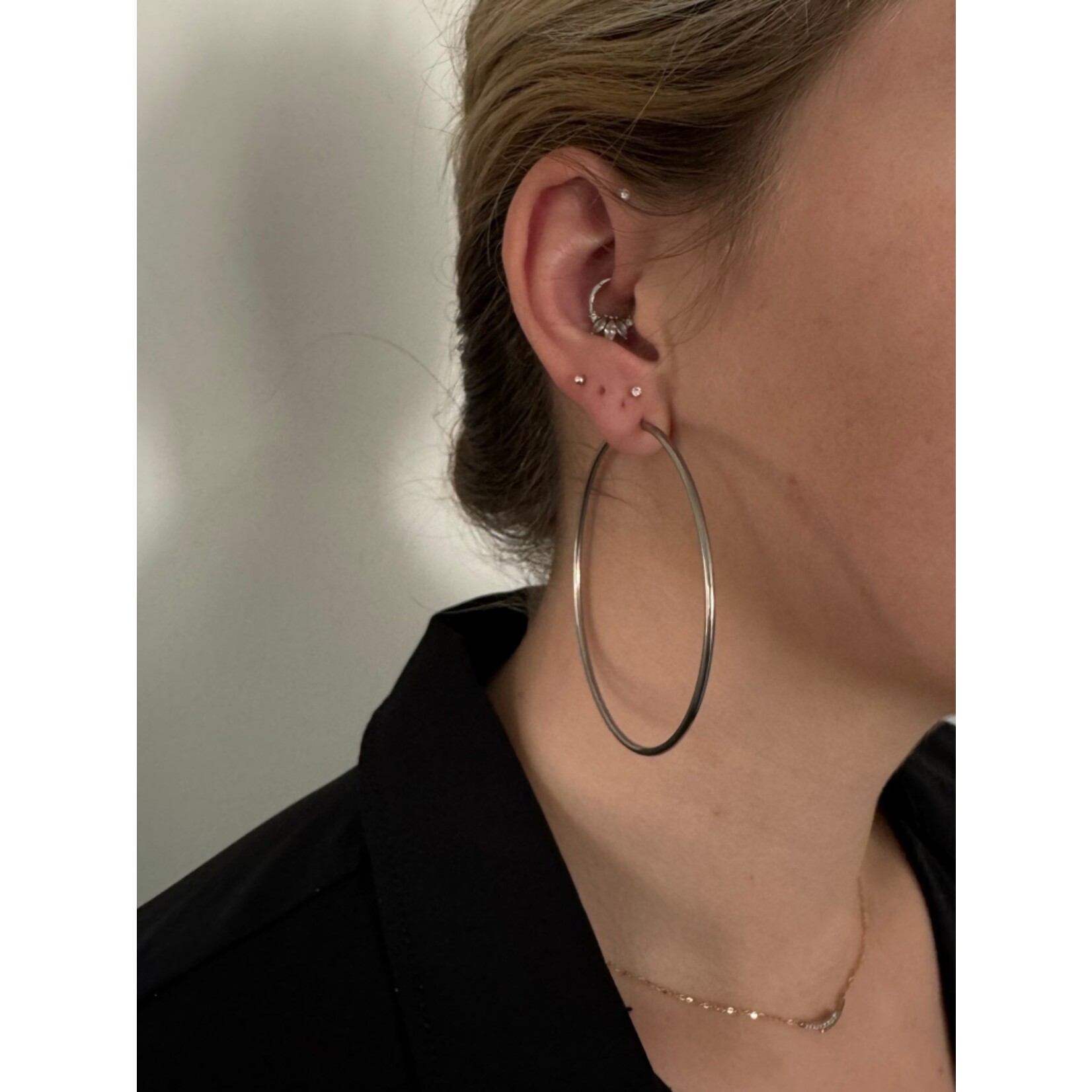 Carriez Zilveren grote oorringen 40-50-60 of 70 mm - stainless steel