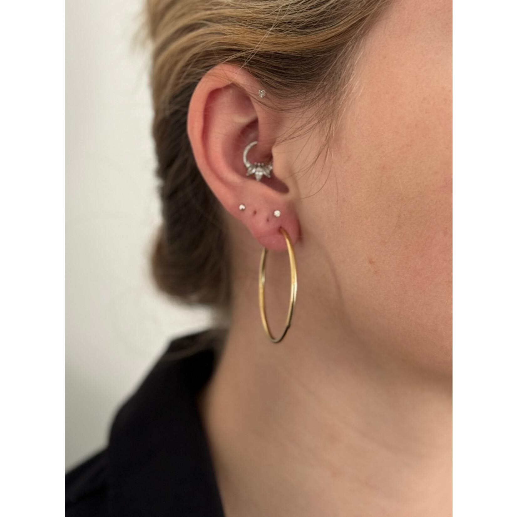 Carriez Gold plated oorringen 40-50-60 of 70 mm groot