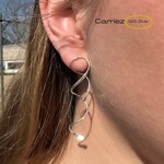 Carriez Lange swirl oorstekers - 925 zilver