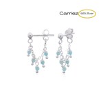 Carriez Amazoniet balletjes dangle oorstekers - 925 zilver