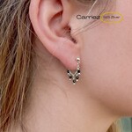 Carriez Zwarte agaat  balletjes dangle oorstekers - 925 zilver