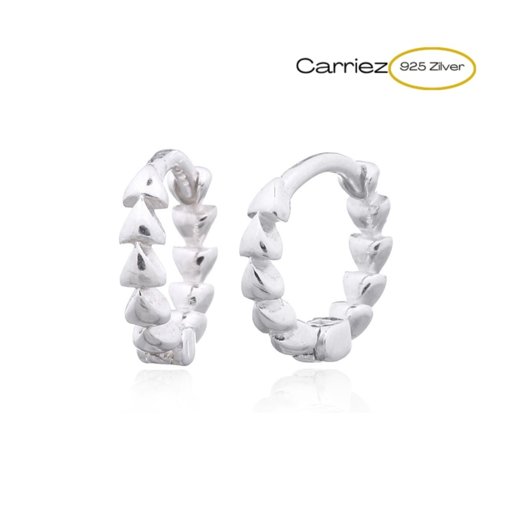 Carriez 925 Zilveren kleine triangel oorringen