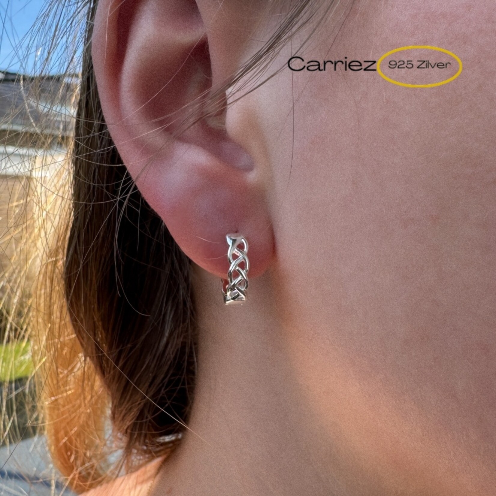 Carriez 925 Zilveren Keltische knoop oorringen