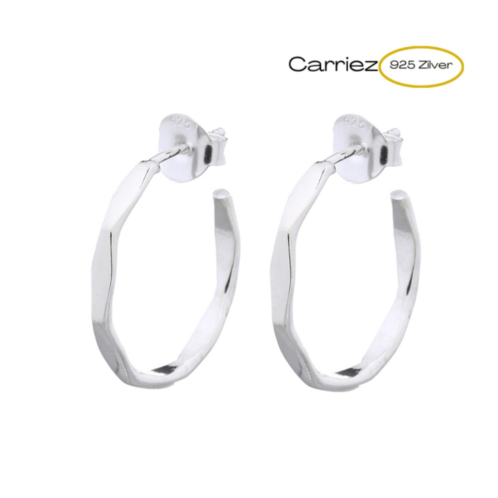 Carriez 925 zilveren gefacetteerde oorstekers
