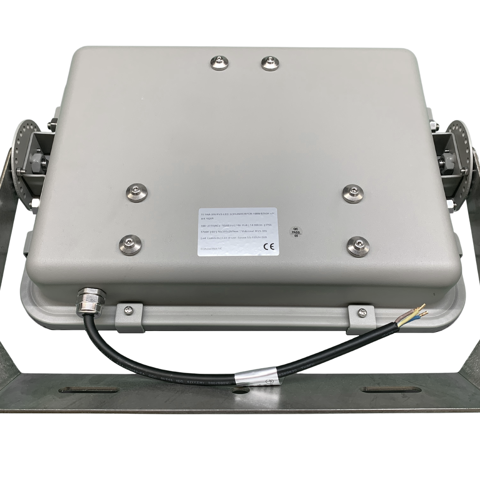 TETRA-316 - RVS LED SCHIJNWERPER - 100 WATT - 60⁰  LICHTBUNDEL - 230V