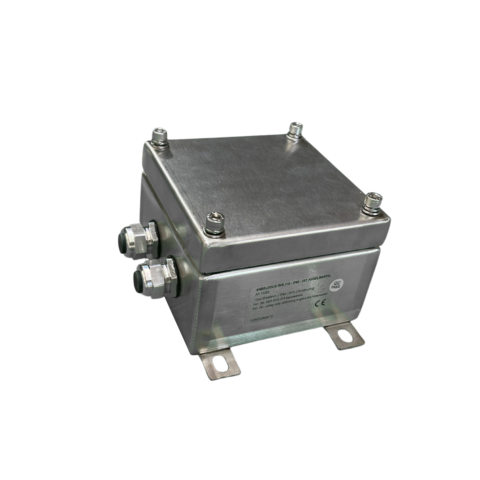 KABELDOOS RVS 316 - IP66 - 3 KABELWARTELS