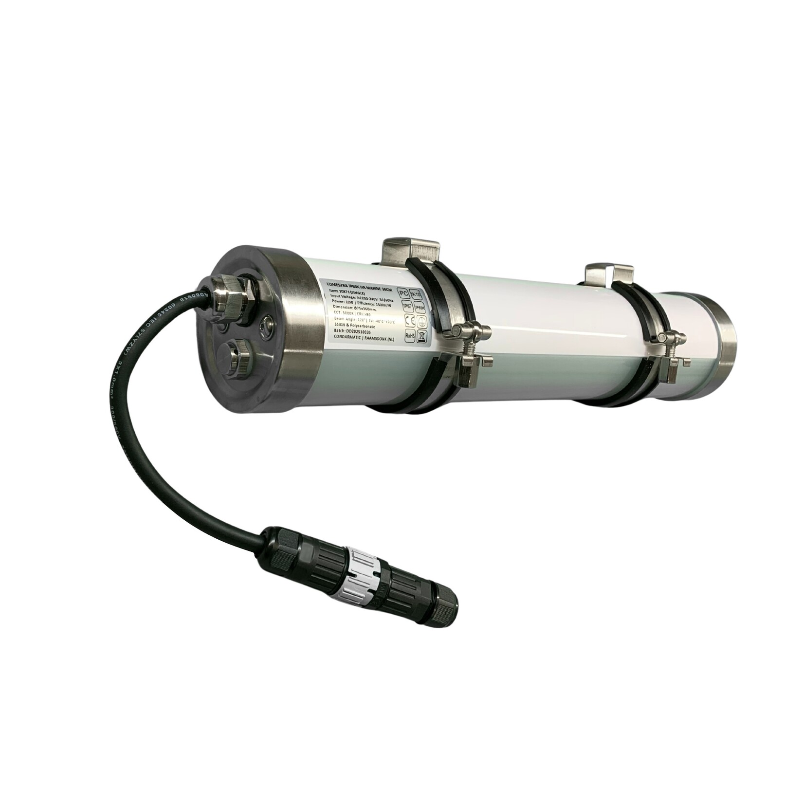 LUMESTRA IP69K HIGH RESISTANCE MARINE – PC – 36CM. – LUIKENWAGENVERLICHTING - -40°C tot +70°C