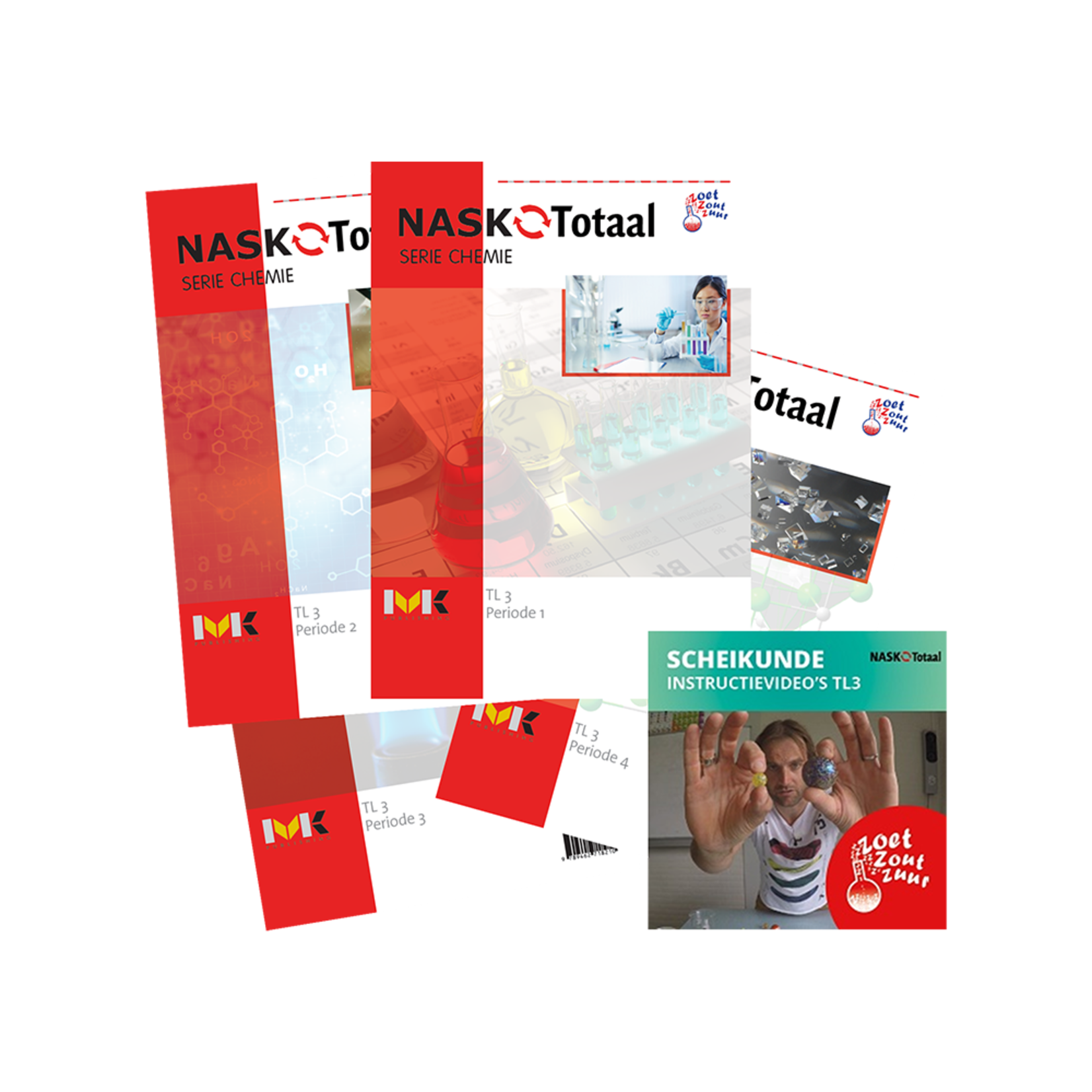 NASK-Totaal - Zoetzoutzuur serie chemie TL 3 werkboeken periode 1 t/m 4 incl. instructievideo's