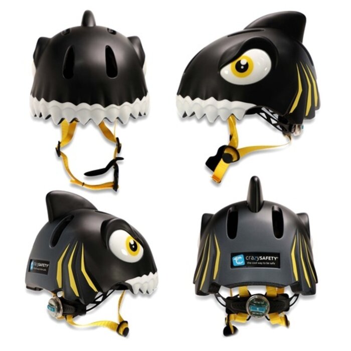 Crazy Safety Kinder helm - zwarte haai