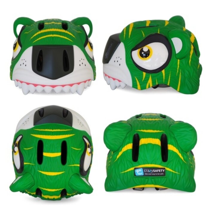 Crazy Safety Kinder Helm - Grüner Tiger