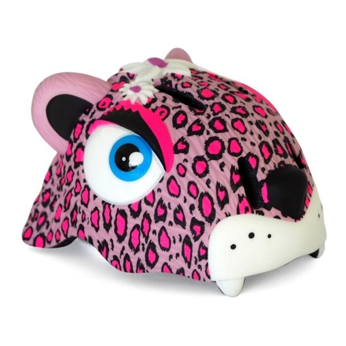 Crazy Safety Kinder helm - roze luipaard