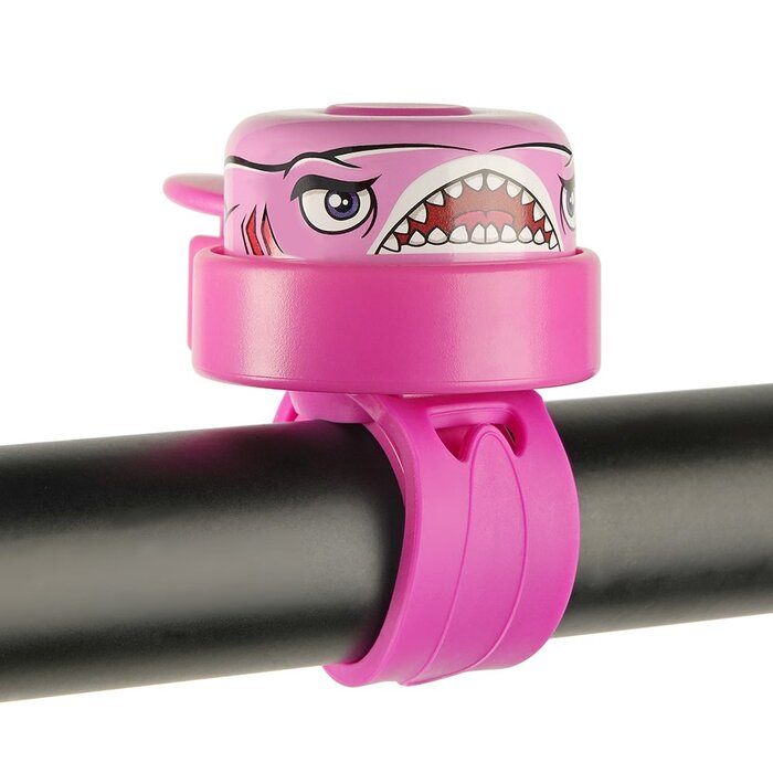 Crazy Safety Fietsbel  - roze haai