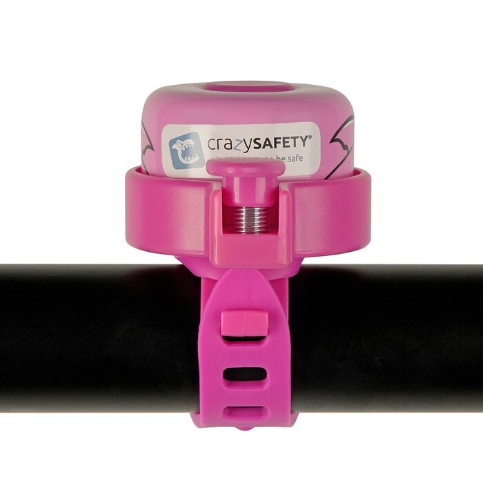 Crazy Safety Fietsbel  - roze haai