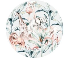 GuGu the Hero Premium Speelmat Afrikaans leven Rond 120cm - Kinderkamer Mat