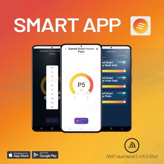 Sunred - Zwart - Staand model - Terrasverwarmer - Infraroodstraling - 2000 W