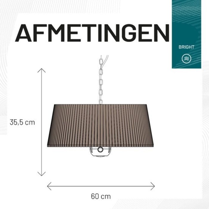 Sunred – Artix Corda – Braun – Hängemodell – Terrassenheizung – Infrarotstrahlung