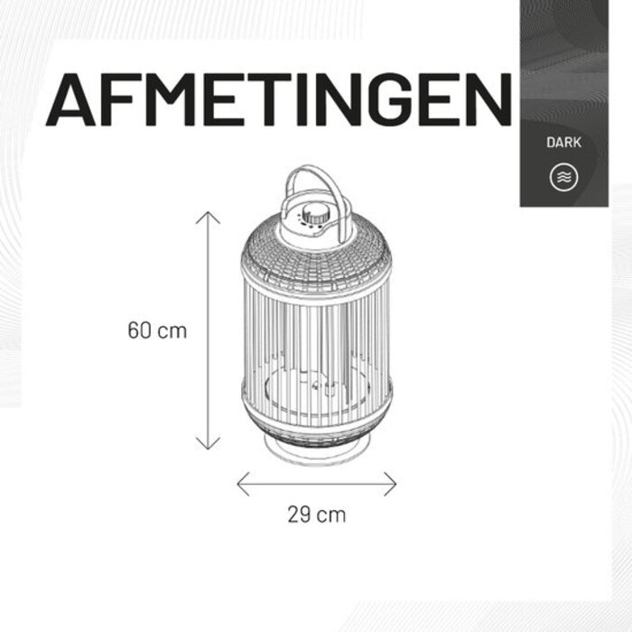 Sunred - Zwart – Tafelmodel - Terrasverwarmer – Carbon rosé goud technologie