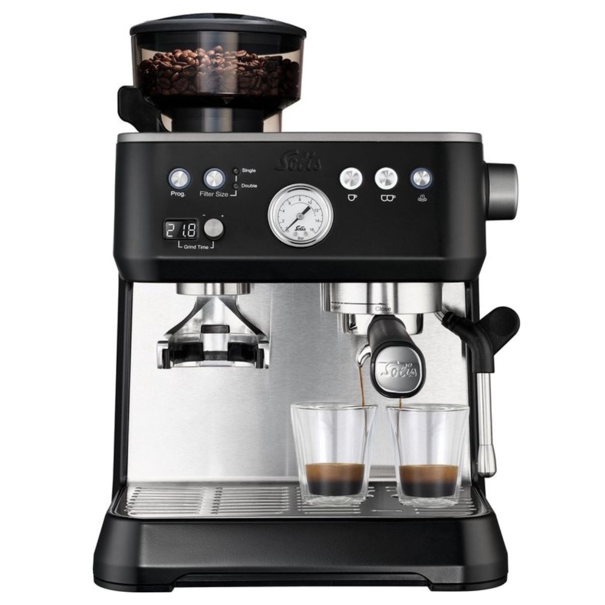 Solis Solis Grind & Infuse Perfetta 1019 Espressomachine - Pistonmachine - Koffiemachine met Bonen - Zwart