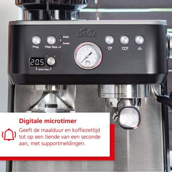 Solis Solis Grind & Infuse Perfetta 1019 Espressomachine - Pistonmachine - Koffiemachine met Bonen - Zwart