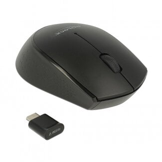 DeLOCK DeLOCK draadloze USB-C mini muis met 3 knoppen - 1000 DPI / zwart