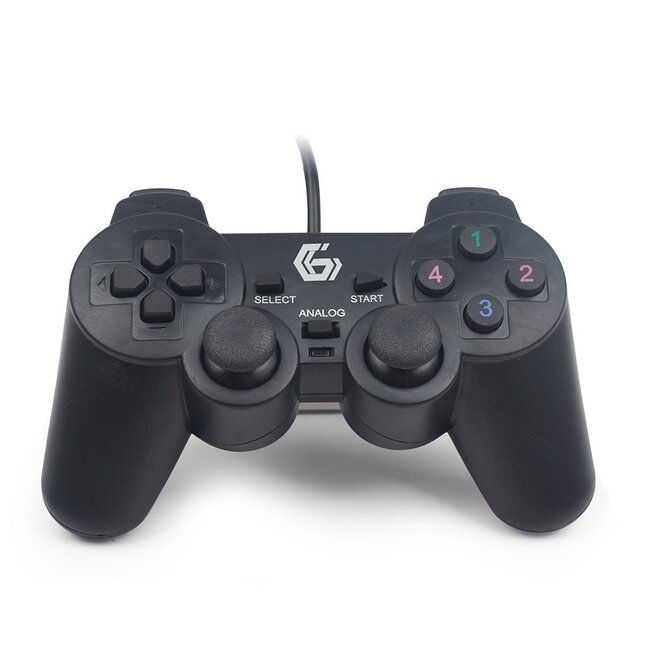 GMB Gaming Dual Vibration USB GamePad / zwart - 1,8 meter