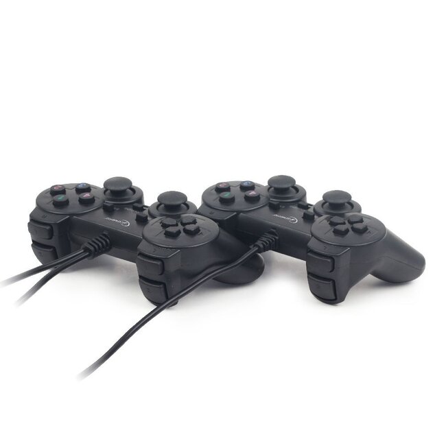 GMB Gaming Dual Vibration USB GamePad set / zwart - 1,4 meter