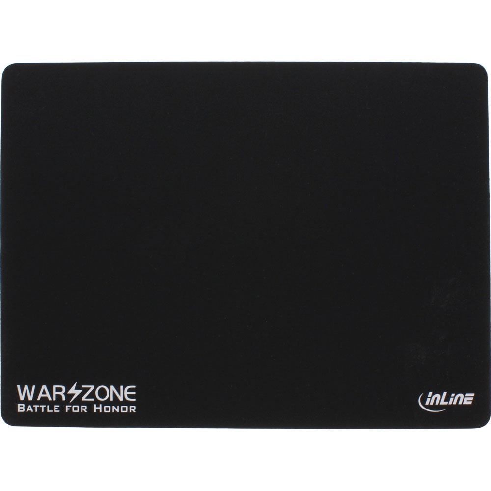 InLine 55474. Breedte: 350 mm, Diepte: 260 mm. Kleur van het product: Zwart, Oppervlakte kleur: Monochromatisch, Materiaal: Kunststof, Anti- slip grondvlak, Game-muismat