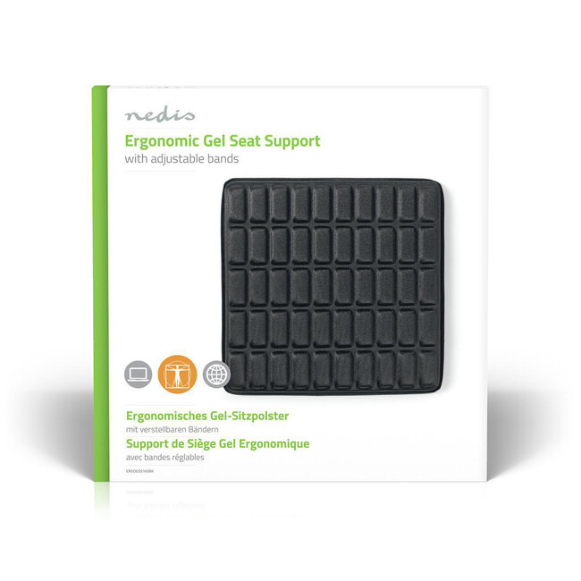 Nedis gel zitkussen / zwart