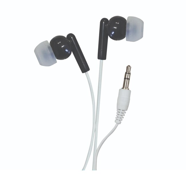 SoundLAB stereo in-ear earphones / zwart/wit - 1,2 meter