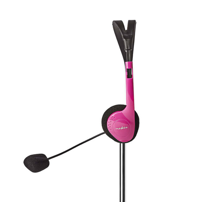 Nedis stereo on-ear headset - 2x 3,5mm Jack / roze - 2 meter