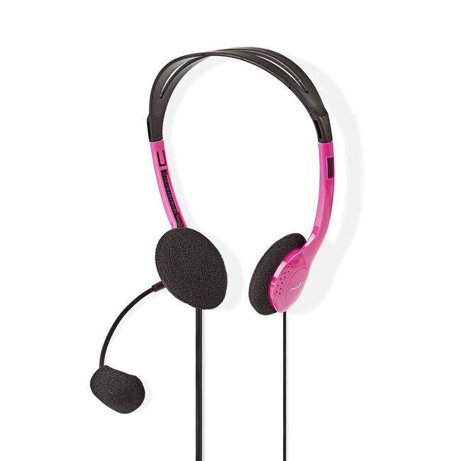 Nedis stereo on-ear headset - 2x 3,5mm Jack / roze - 2 meter