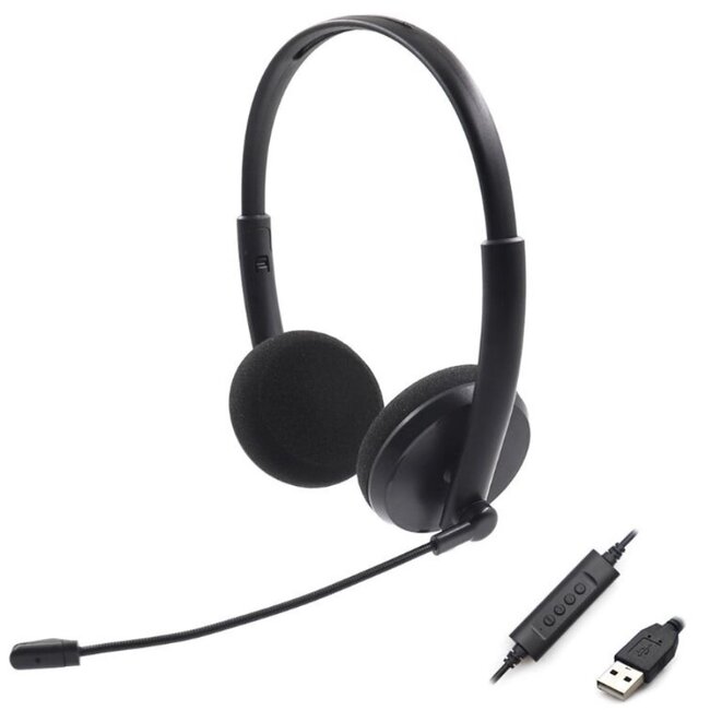 On-ear stereo headset - USB / zwart - 1,5 meter