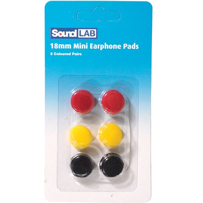 Oorkussens voor oordoppen - universeel - max. 18 mm - 3x 2 stuks / rood/zwart/geel