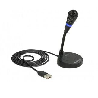 DeLOCK DeLOCK desk microfoon - USB / zwart - 1,7 meter