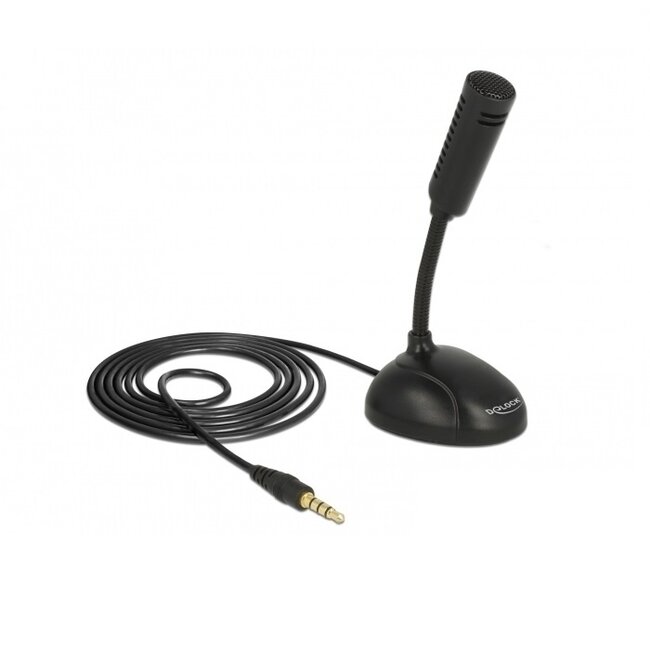 DeLOCK desk microfoon voor smart media apparaten - 1x 3,5mm Jack / zwart - 1,7 meter