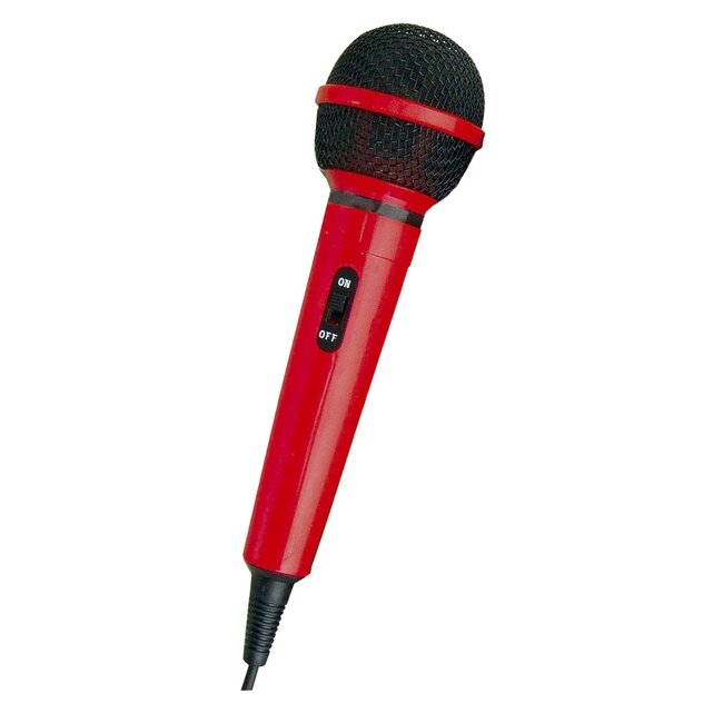 Mr Entertainer bedrade karaoke microfoon - 6,35mm Jack / rood - 2,8 meter
