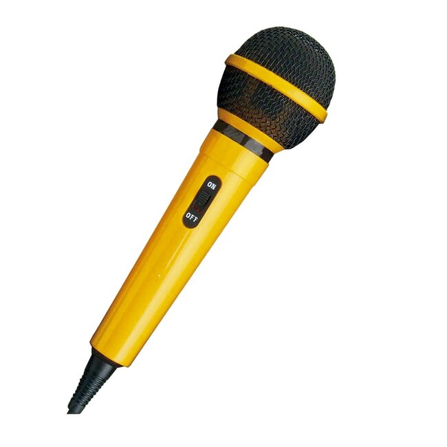 Mr Entertainer bedrade karaoke microfoon - 6,35mm Jack / geel - 2,8 meter