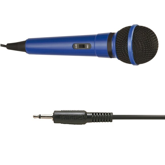 Mr Entertainer bedrade karaoke microfoon - 3,5mm Jack / blauw - 2,8 meter