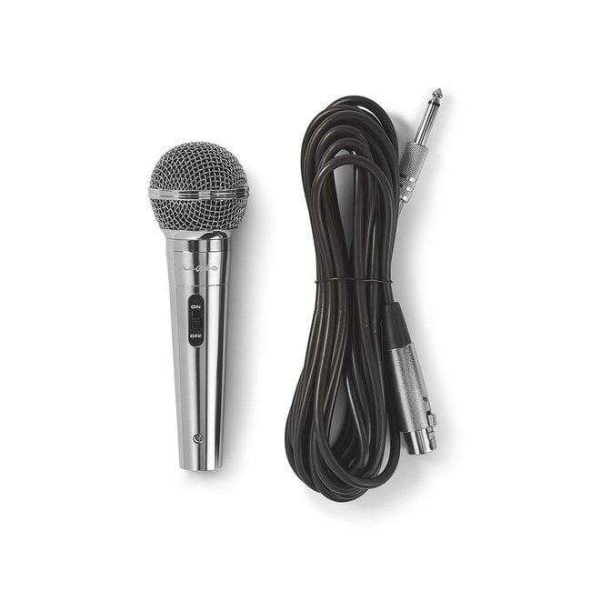 Nedis bedrade microfoon - XLR - 6,35mm Jack - metaal / grijs - 5 meter