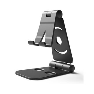 Dolphix Tafelstandaard met dubbel scharnier voor smartphones / zwart
