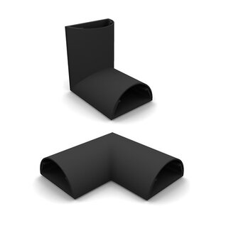 Multibrackets Hoekstuk set voor 5 cm kabelgoot / zwart