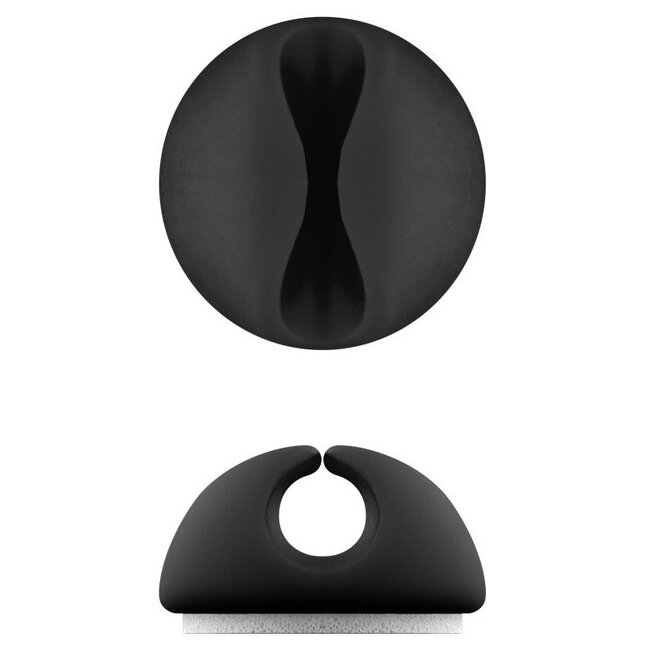 Zelfklevende kabelhouders voor 1 kabel - 5 stuks / zwart