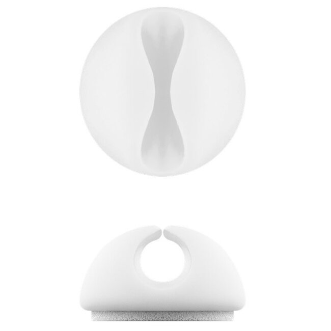 Zelfklevende kabelhouders voor 1 kabel - 5 stuks / wit