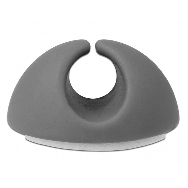 Zelfklevende kabelhouders voor 1 kabel - 6 stuks / wit/grijs